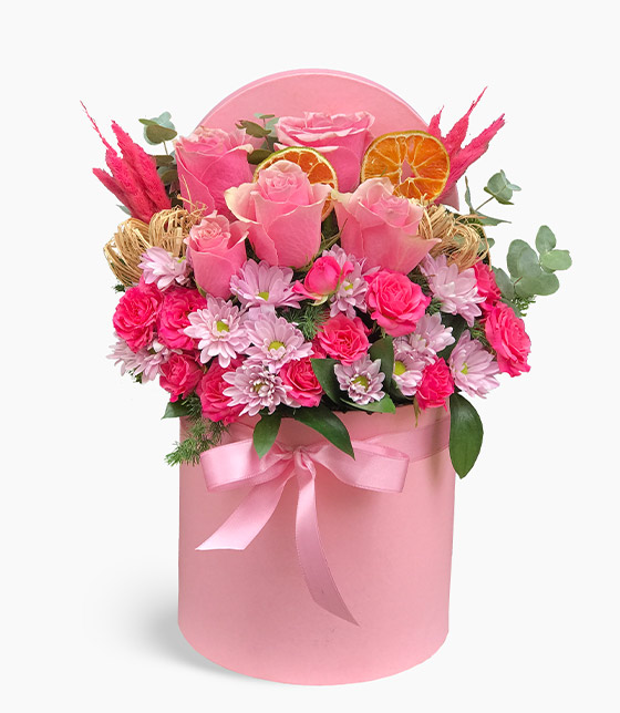 Pink Flower Box