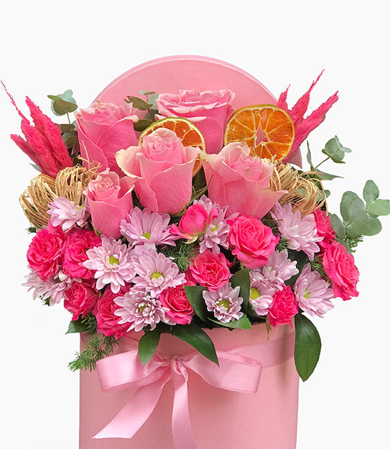 Pink Flower Box