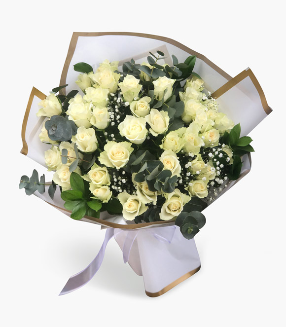 41 White Roses Bouquete